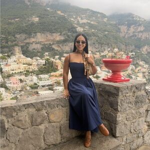 Commense Navy Blue Midi Dress